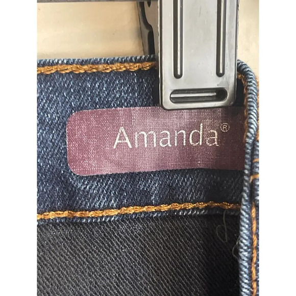 Gloria Vanderbilt Amanda Dark Wash Raw Hem Denim Jeans Women's Size 10 - Picture 6 of 6